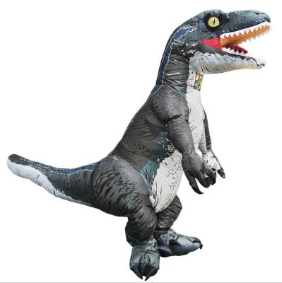 China 0.45mm PVC Tarpaulin Dinosaur Cosplay Adult Inflatable Dinosaur Costume Velociraptor for sale