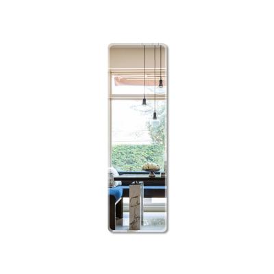 China Simplicity Rounded Corners Full Mirror Modern Minimalist Rectangle Full Glass Mirror for sale