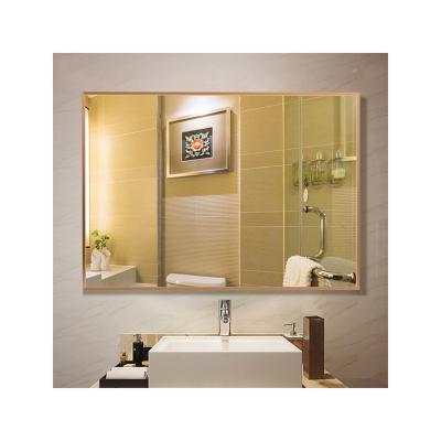 China Good Quality Minimalist Gold Alloy Factory Supply Black /Brushed Silver/Titanium Border The Bathroom Mirror Glass Wall Mirror for sale