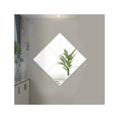 China Customized modern hot sale good quality cheap single size square frameless splicing silver mirror to dress up mirror for sale