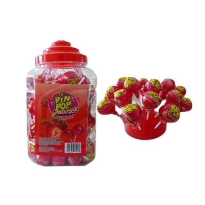 China Natural Pin Pop Candy Strawberry Flavor Lollipop Candy for sale