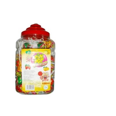 China 20g Natural Fruit Lollipop Sweets With Gum Filled for sale