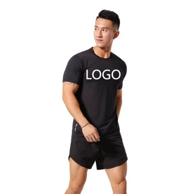 China New Gym Anti-Wrinkle Shirts Super Elastic Tee Running Quick Dry Fitness Training Tops Male Jogging Clothing for sale