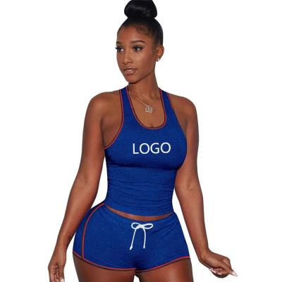 China Fashion Breathable Casual Sports Vest Suit Women Two Piece Clothing Sweat Seamless Short Set for sale