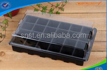 China 2014 hot sales 24 holes seedling plastic plasic tray with transparent cover for sale