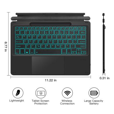 China High Quality Lightweight Wireless Keyboard for Microsoft Surface Pro 8 Magic Backlit Touch Keyboard Cover with Pen Slot for sale