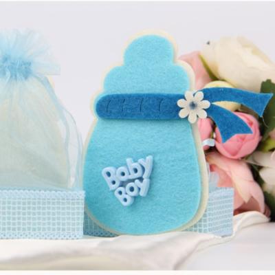 China Baby Shower Candy Box Tote Bag For Party Voucher Packing DIY Voucher Pink And Blue Bag -1 for sale