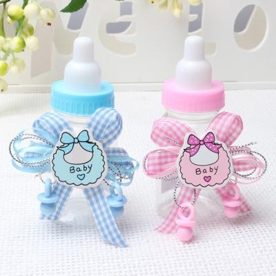 China New Cheap Baby Shower Refillable Mini Feeding Bottle Blue Pink Candy Gift Box With Ribbon Crystal Bear For Party Dec Bottle-1 for sale