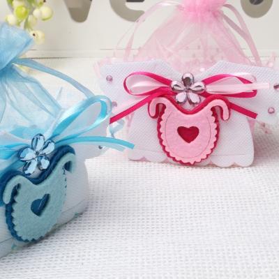 China 2023 baby shower candy box tote bag for party good packing DIY voucher pink and blue baby a little candy gift that sells well bag -2 for sale