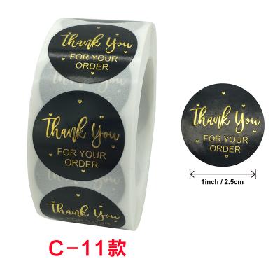 China Waterproof Can Customize New Stickers Wholesale Black CHRISTMAS Tan Stickers Gifts Thank You Small Stickers C-11business for sale