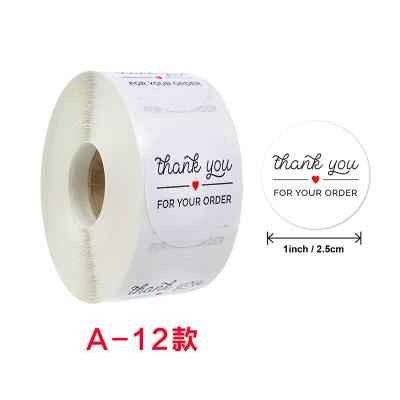 China Wholesale Anti-Counterfeit Custom Roll Sealing Sticker Thank You Baking Crafts Wedding Decoration Sticker Self Adhesive Label A-012 for sale