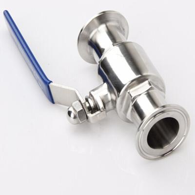 China China Supply 304 Stainless Steel Tri Flange Sanitary Polished Two Way Ball Valve 316 General Professionals Quick Install Direct Ball for sale