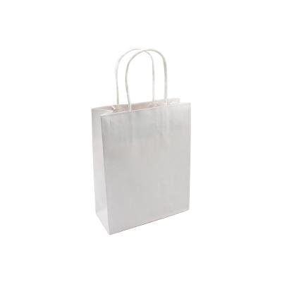 China Recyclable Customized Print White Kraft Paper In Stock Paper Bag for sale