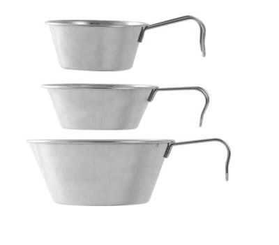 China Sustainable 3 Piece Stainless Steel Wide Mouth Measuring Cup Single Handle Set for sale