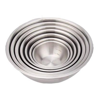 China Sustainable Japanese Stainless Steel Basin Vegetable Salad Mixing Bowl for sale