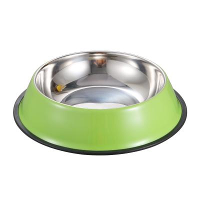 China Sustainable Pets Feeder Food Bowl For Dog Pet Stainless Steel Bowl Anti-Slip Anti-fall for sale