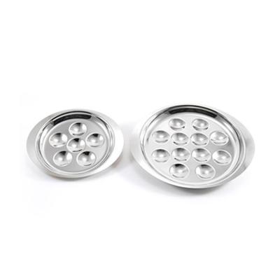 China Sustainable Stainless Steel Round 6/12 Round Main Dish Steamed Snail Egg Tray for sale