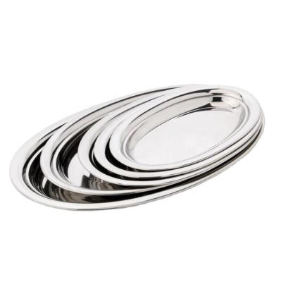 China Sustainable Stainless Steel Deepen Ellipse Fish Egg Shaped Tray for sale