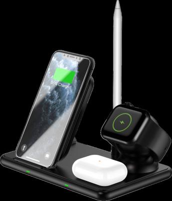 China Hot Selling 2022 Mobile Phone Amazon 15w Qi Fast Wireless Charger SKU 4 in 1 Wireless Charger Stand for sale