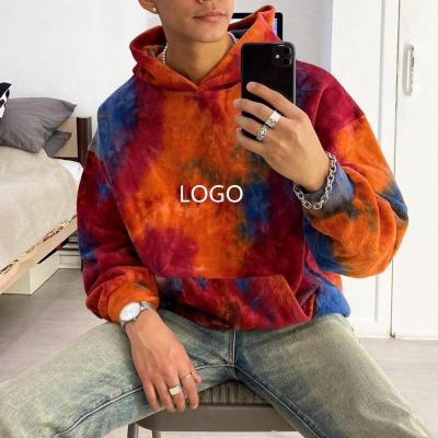 China 2022 Loose Sweater Men's Custom Anti-wrinkle Tie Dye Splatter Logo Men's Sweatshirt Crewneck Upper Print Trend Hoodie for sale