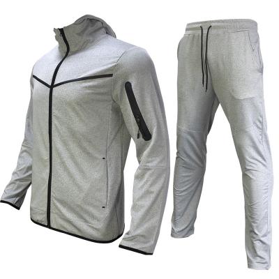 China Custom Thermal Tech Wool NK Logo Casual Tracksuit Men Women Hooded Jacket 2-Piece Pants Set for sale