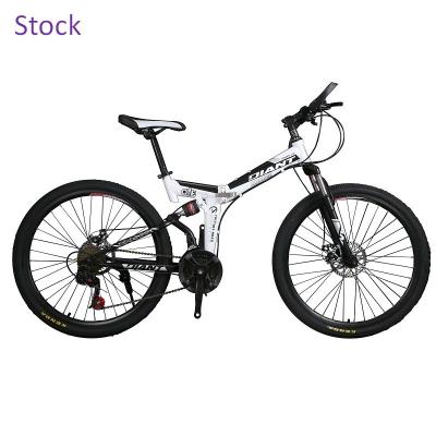 China Factory wholesale carbon steel bicycle 24 inch 26 inch folding bicycle 27 speed double disc brake 29 inch folding mountain bike bicycle for sale