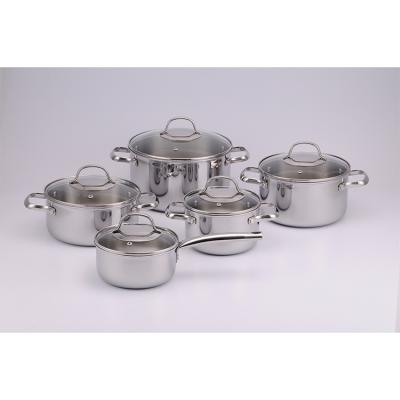 China Sustainable Hot Selling High Quality Household 5Pcs Stee Stainless Pots For Cooking Set for sale