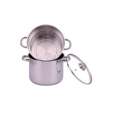 China Sustainable 2 Tier For Kitchen Cooking Food Double Boiler Stock Steamer Pot Cooking Steamer for sale