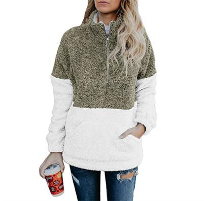 China China Manufacturer New Arrival Color Anti-wrinkle Block Long Sleeve Fur Women Coat Hoodie for sale