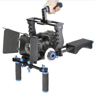 China Can connect to lightweight high quality shoulder led camera cage installation kit D221 to include matte box to follow focus for canon 5D mark for sale