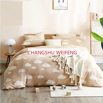 China Nondisposable 4 Pieces Of Colored Cotton Cover Left Bed Comforter Set for sale