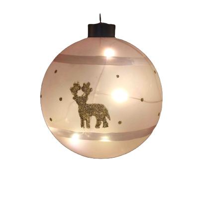 China New Unlimited High End Cute Pink Glass Ball Light Pendant With Led Light Decorative String Christmas Tree Decoration Holiday Celebration for sale