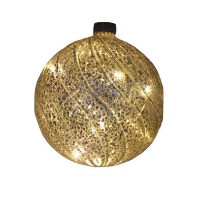 China 2023 Unlimited Hot Selling Christmas Decoration Holiday Decoration Hanging Gold Grain Glass Ball LED Hanging Gifts for sale