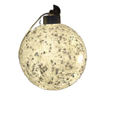 China Unlimited Wholesale Home Decoration Gifts White Glass Ball LED Light Ball Christmas Tree Hangings for sale