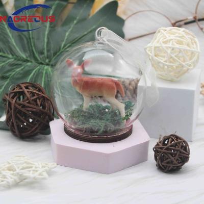 China Europe 2022 Hot Sale Christmas Tree Ball Decoration Clear Glass Balls With LED Lights Inside Ornament for sale