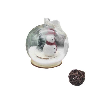 China Europe Manufacture Wholesale Clear Christmas Ornaments Balls With Snowman Fashion Glass Ball Hanging Decoration for sale