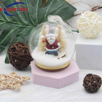 China Wholesale Europe Exquisite Christmas Ornaments Color Baubles Christmas Hanging Glass Balls With Santa Scene For Christmas Tree Decoration for sale