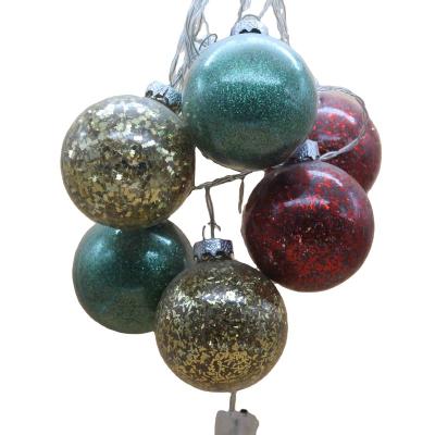 China Unlimited Wholesale Cute Clear Glass Balls With Colorful Falls Paper String Lights And LED Xmas Christmas Tree Decorations for sale