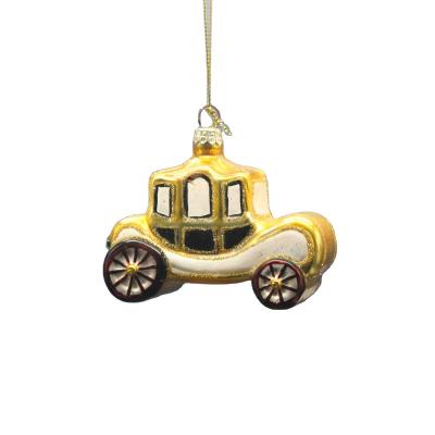 China Europe Custom Hanging Car Styling Christmas Ornaments Glass Hanging Christmas Tree Ornaments for sale