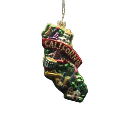 China Europe Custom Creative Christmas Opens Gifts Painted Glass Christmas Stocking Pendants Christmas Tree Ornaments for sale