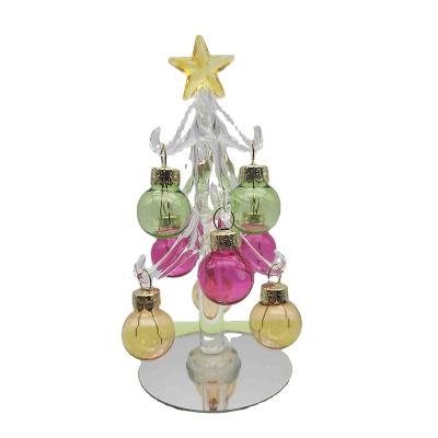 China Europe 2022 Hot Selling Glass Ball With Christmas Tree For Home Decoration for sale