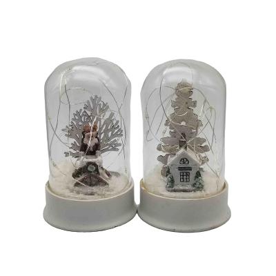 China New Europe Christmas Gifts LED Decorative Lights Glass Cover Creative Christmas Tree Lighted Ornaments for sale