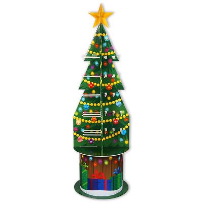 China Single Sided Ready to Ship Plastic Shopping Cardboard Supermarket Retail Store Point for Rack Paper Christmas Tree Peg Corrugated Hook Display for sale