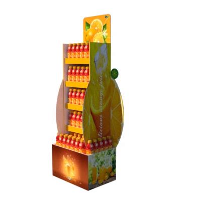 China Mega Stores Advertising Display Stands Floor Cardboard Display Stand Model For Beverage And Food for sale