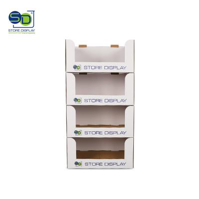 China Corrugated paper suitable for chain supermarkets like Sam's stack box display, Walmart, 7-11 and Carrefour ready to ship for sale