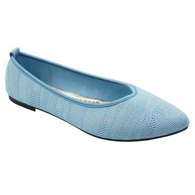 China Nice Anti-slippery comfortable light blue sky ballet knit flat shoes for ladies for sale