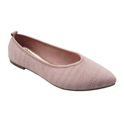 China 2019 New Beautiful And Delicate Hot Pink Ballet Anti-slippery Simple Knitting Flats for sale