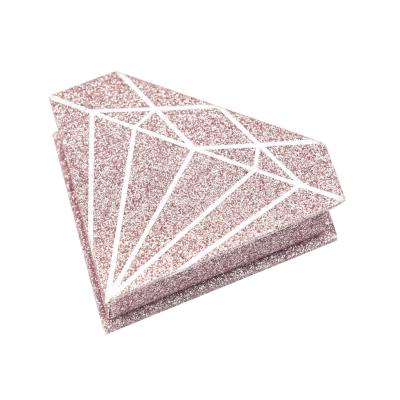 China Unique Printing Recyclable Empty Fancy Luxury Plain Glitter Paper Eyelash Box Pink Packaging for sale