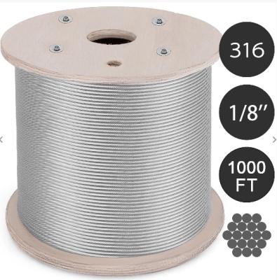 China Cheap Cable MANUFACTURING Price Fencing Stainless Steel Wire Rope 1/8