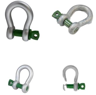 China Heavy Industry Metric Bow Shackles With Screw Collet Pin Drop Forged Carbon Steel 3/4 Anchor Bow Shackle for sale